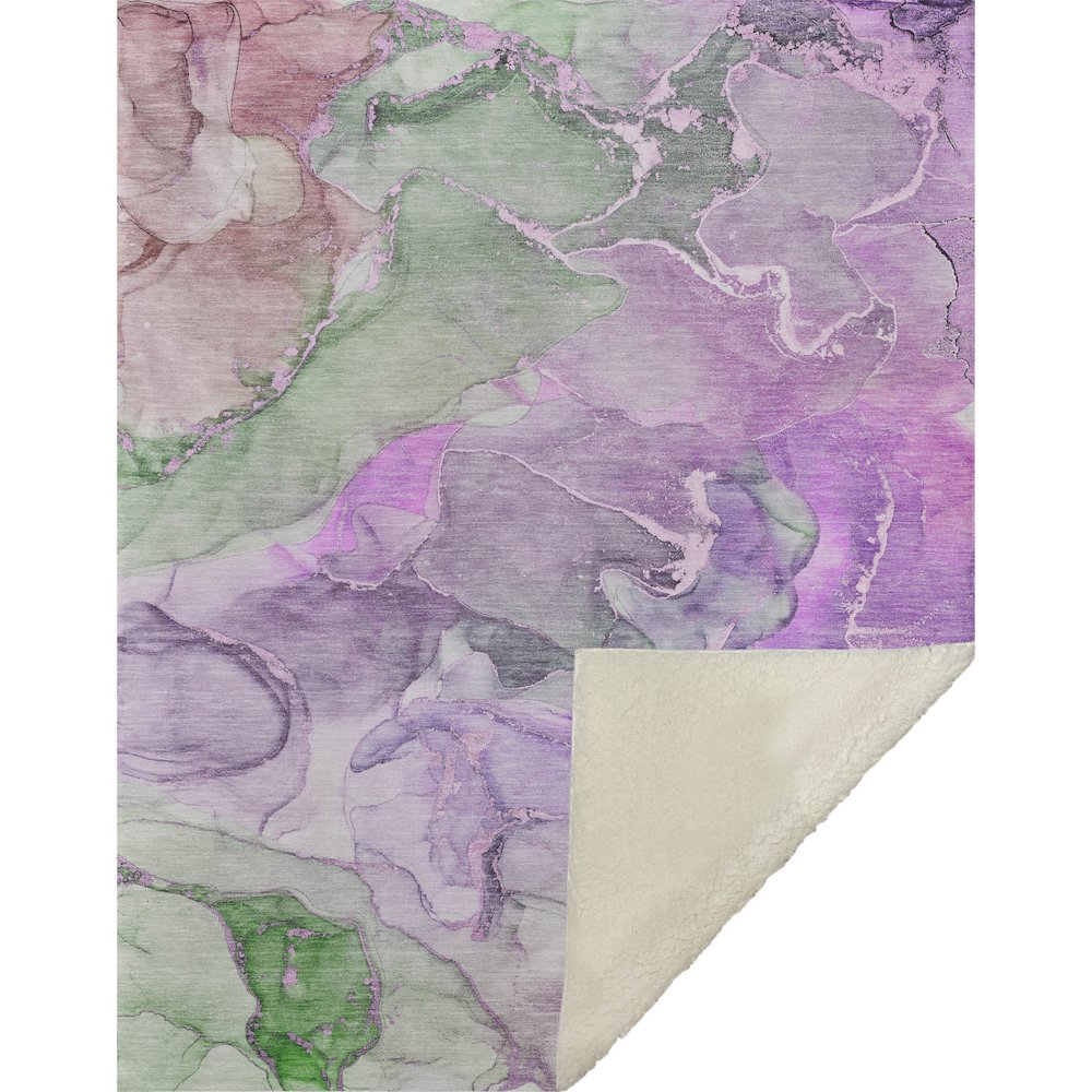 Premium Machine Washable ASB500 Purple 50" x 70" Sherpa Throw Blanket. Picture 1