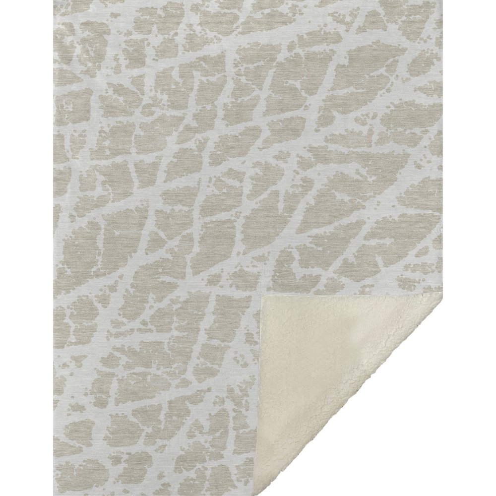 Premium Machine Washable ASB501 Beige 50" x 70" Sherpa Throw Blanket. Picture 1
