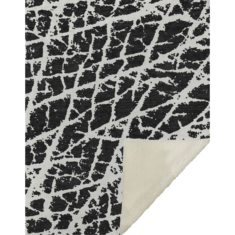 Premium Machine Washable ASB501 Black 50" x 70" Sherpa Throw Blanket. Picture 1