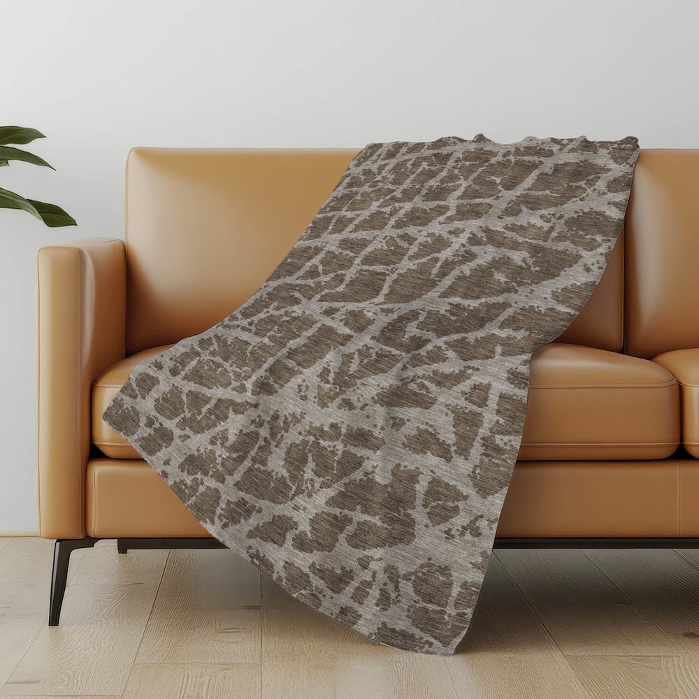 Premium Machine Washable ASB501 Brown 50" x 70" Sherpa Throw Blanket. Picture 5