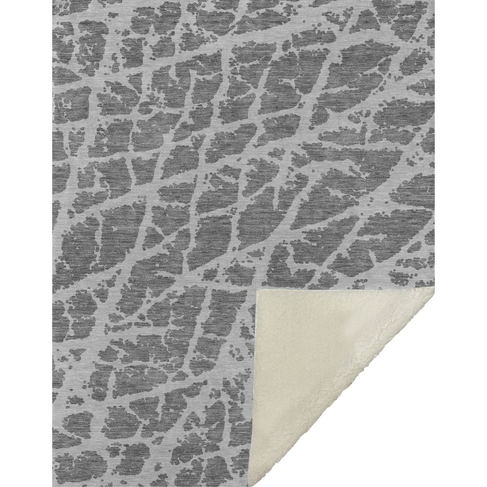 Premium Machine Washable ASB501 Charcoal 50" x 70" Sherpa Throw Blanket. Picture 1