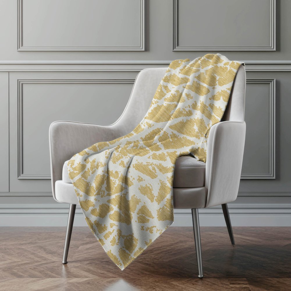 Premium Machine Washable ASB501 Gold 50" x 70" Sherpa Throw Blanket. Picture 4