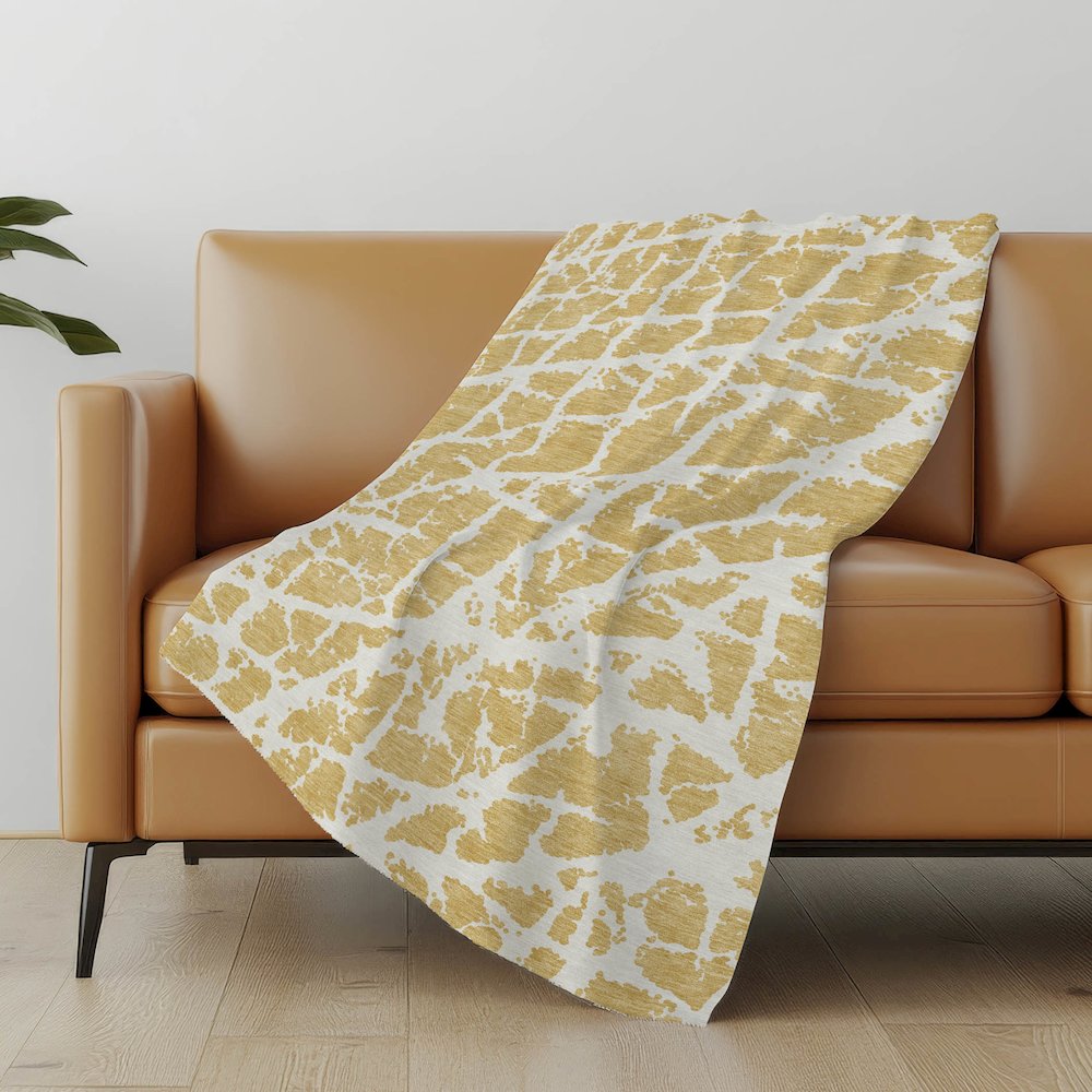 Premium Machine Washable ASB501 Gold 50" x 70" Sherpa Throw Blanket. Picture 5