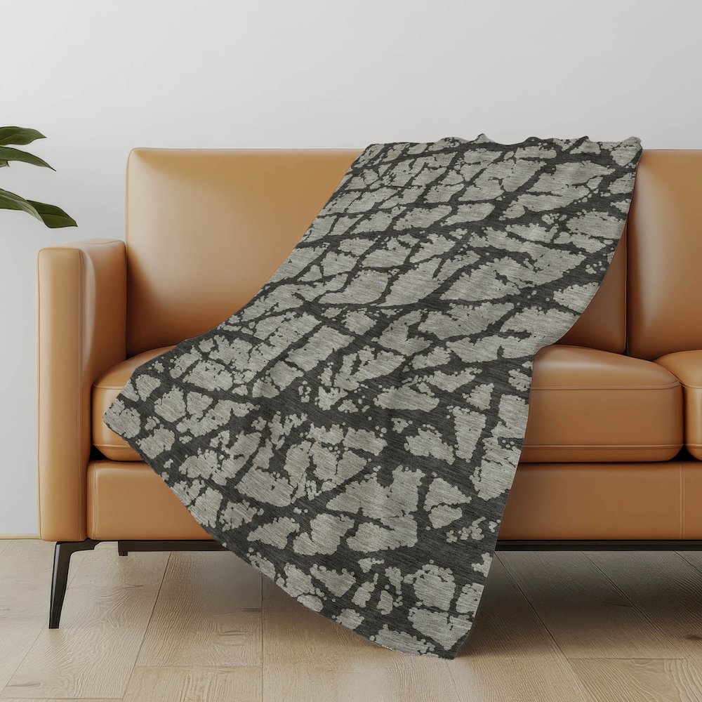 Premium Machine Washable ASB501 Gray 50" x 70" Sherpa Throw Blanket. Picture 5