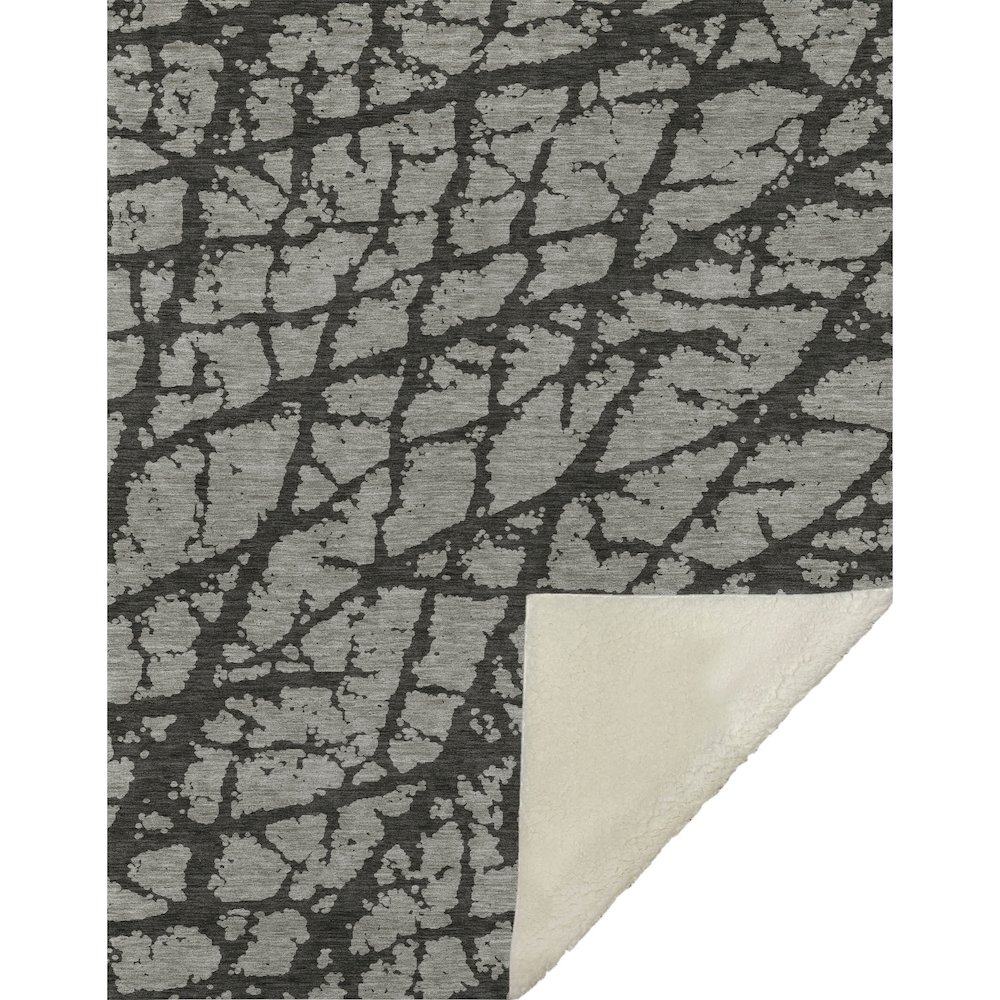 Premium Machine Washable ASB501 Gray 50" x 70" Sherpa Throw Blanket. Picture 1