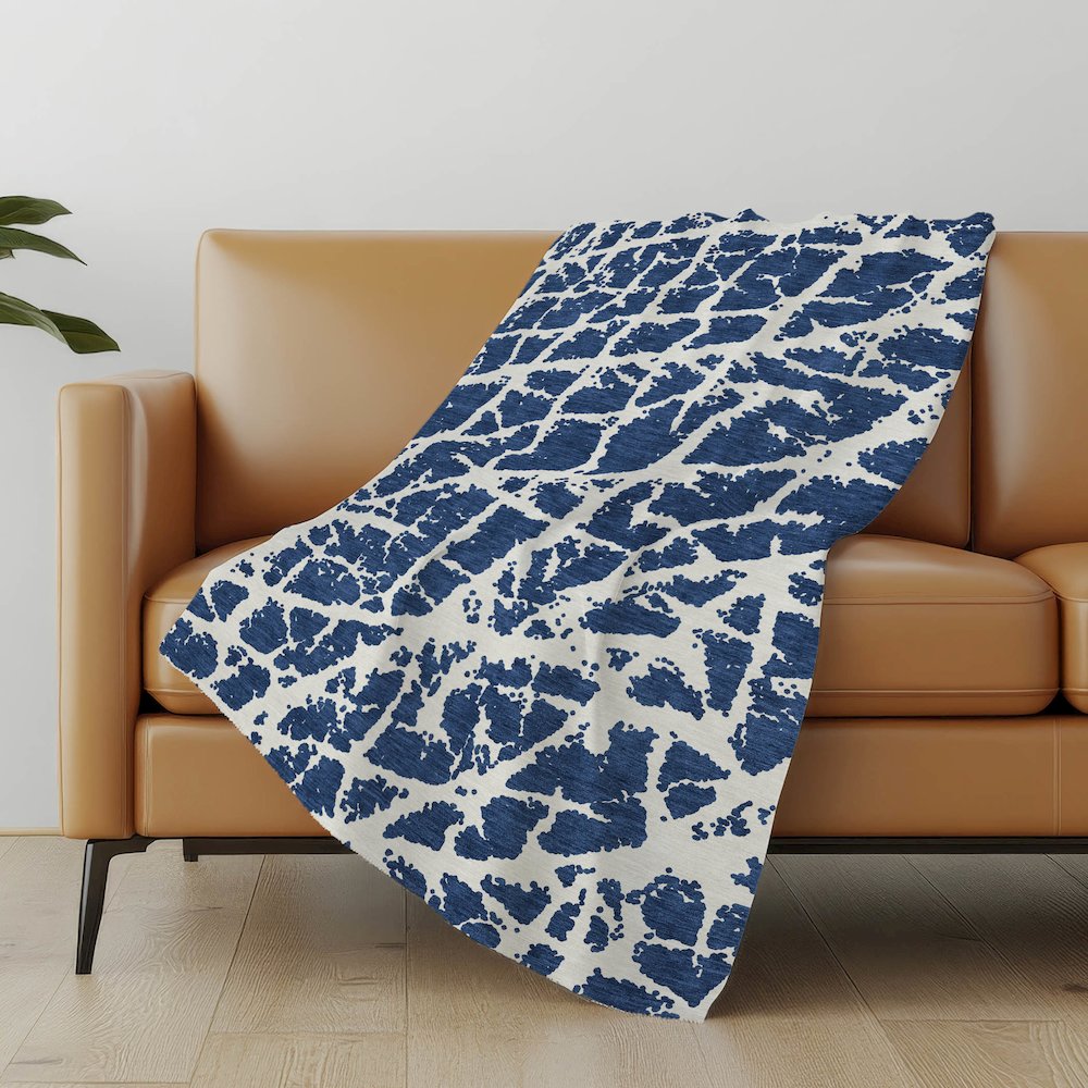 Premium Machine Washable ASB501 Navy 50" x 70" Sherpa Throw Blanket. Picture 5