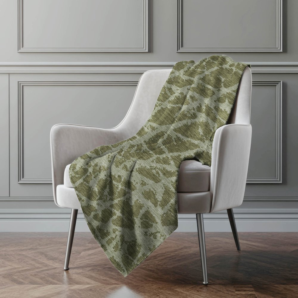 Premium Machine Washable ASB501 Olive 50" x 70" Sherpa Throw Blanket. Picture 4