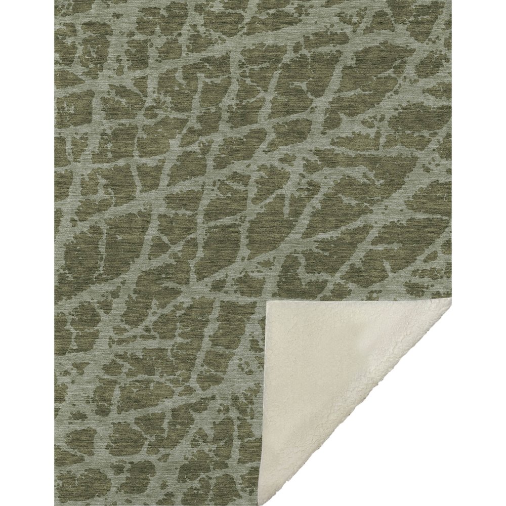 Premium Machine Washable ASB501 Olive 50" x 70" Sherpa Throw Blanket. Picture 1