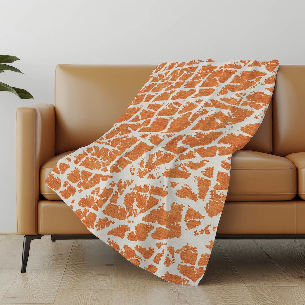 Premium Machine Washable ASB501 Orange 50" x 70" Sherpa Throw Blanket. Picture 5