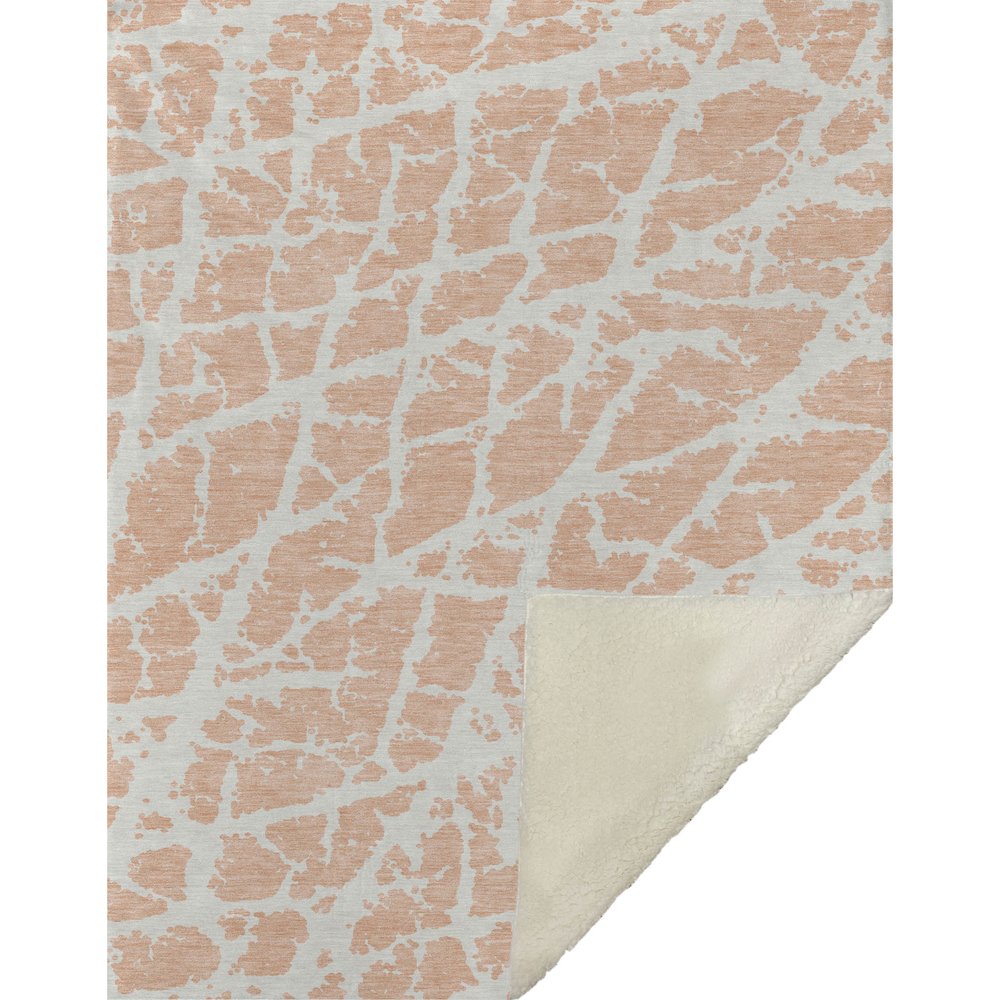 Premium Machine Washable ASB501 Peach 50" x 70" Sherpa Throw Blanket. Picture 1