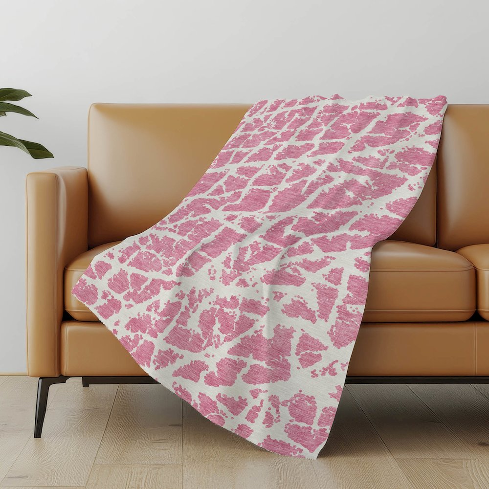 Premium Machine Washable ASB501 Pink 50" x 70" Sherpa Throw Blanket. Picture 5