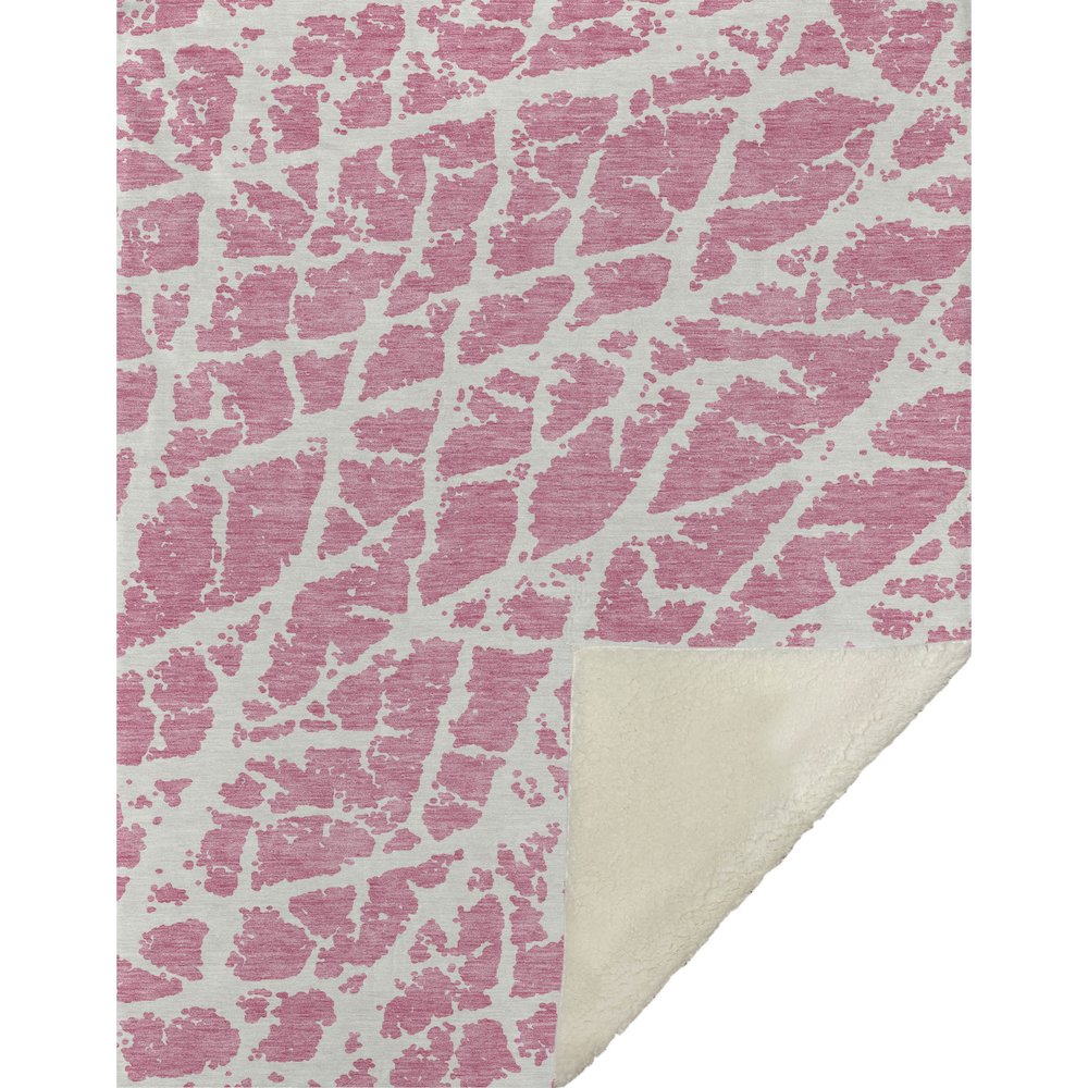Premium Machine Washable ASB501 Pink 50" x 70" Sherpa Throw Blanket. Picture 1