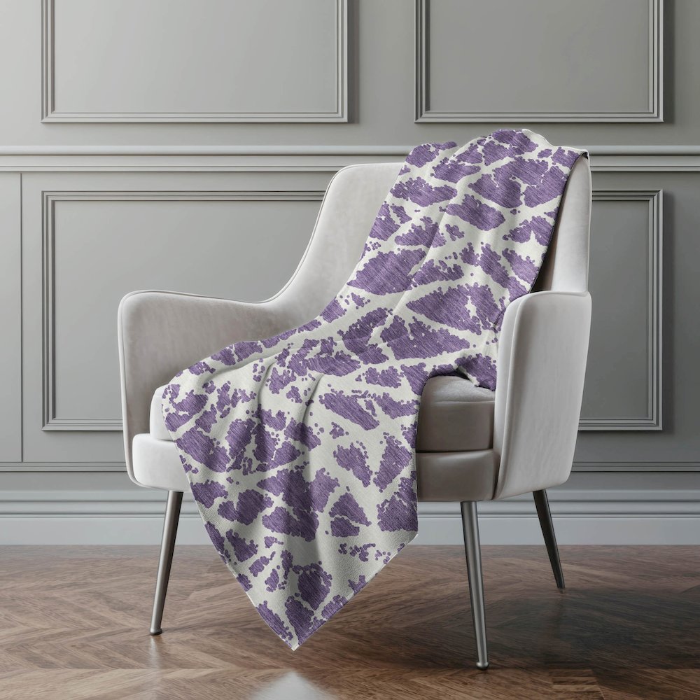 Premium Machine Washable ASB501 Purple 50" x 70" Sherpa Throw Blanket. Picture 4