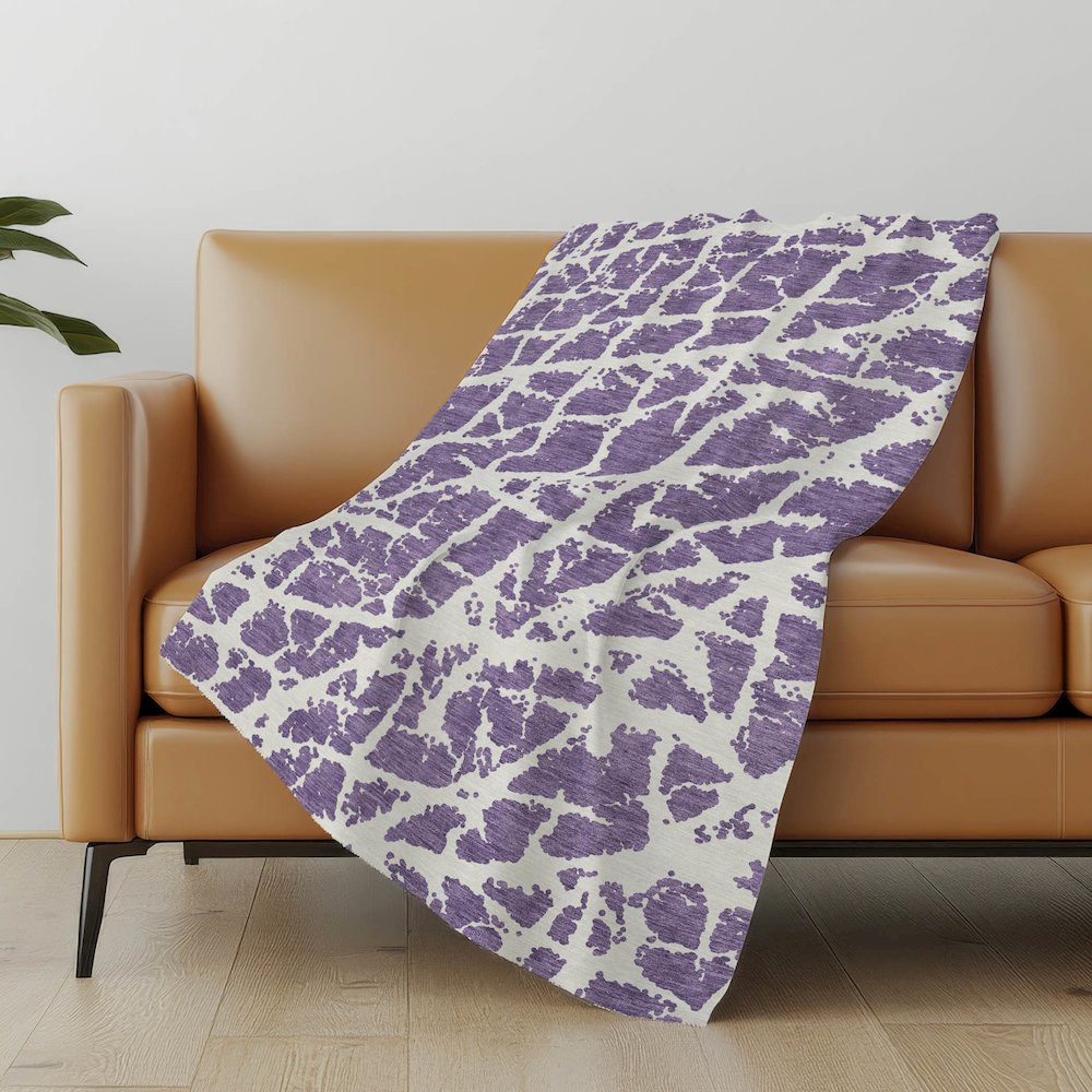 Premium Machine Washable ASB501 Purple 50" x 70" Sherpa Throw Blanket. Picture 5