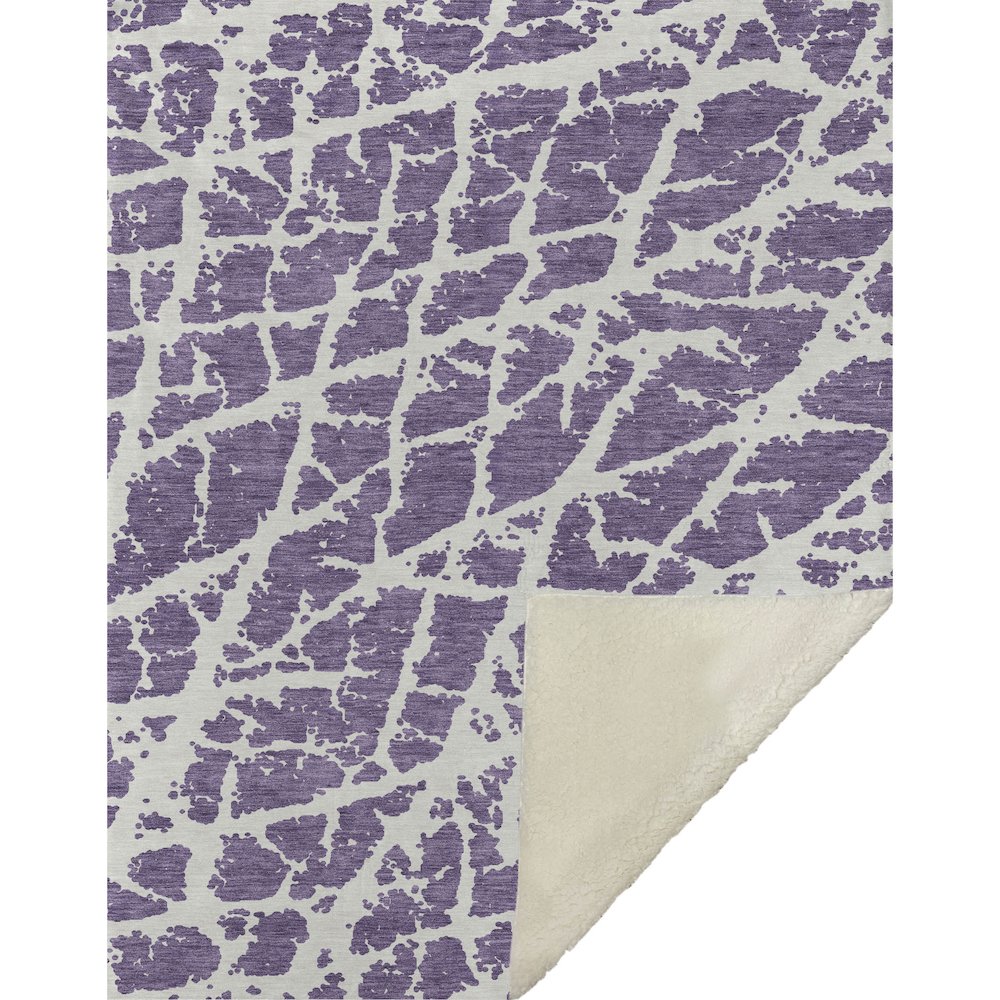 Premium Machine Washable ASB501 Purple 50" x 70" Sherpa Throw Blanket. Picture 1