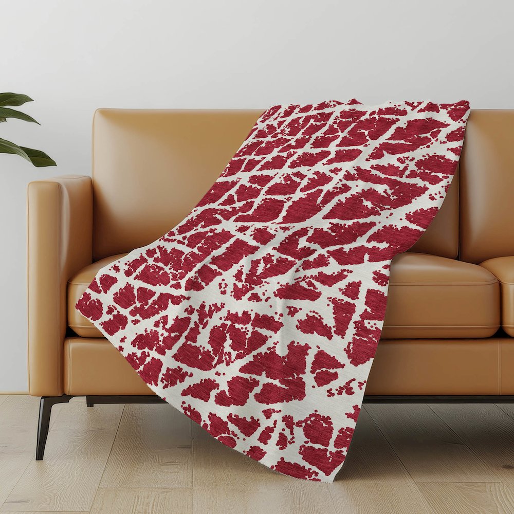 Premium Machine Washable ASB501 Red 50" x 70" Sherpa Throw Blanket. Picture 5