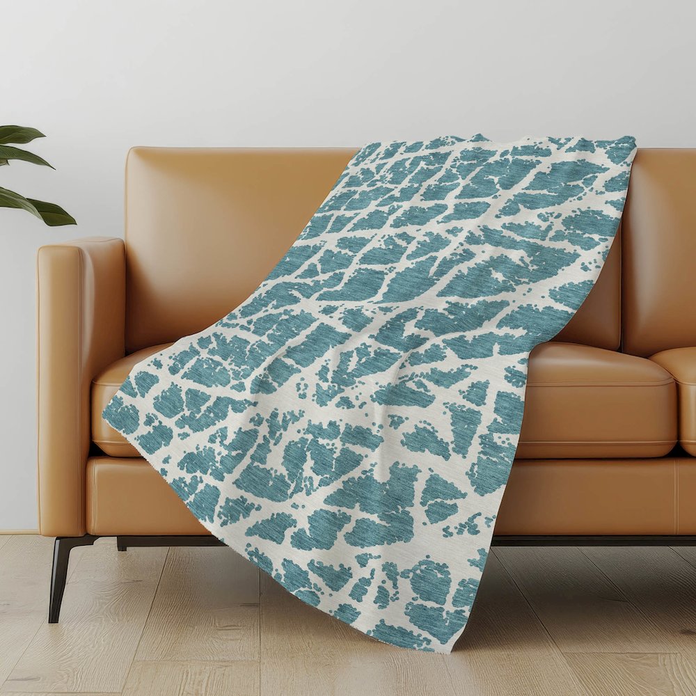 Premium Machine Washable ASB501 Teal 50" x 70" Sherpa Throw Blanket. Picture 5