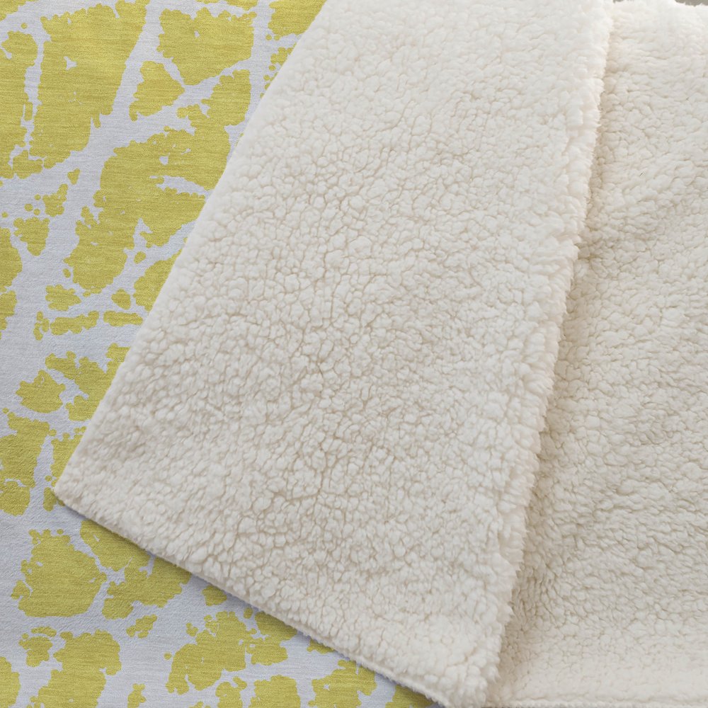 Premium Machine Washable ASB501 Yellow 50" x 70" Sherpa Throw Blanket. Picture 2