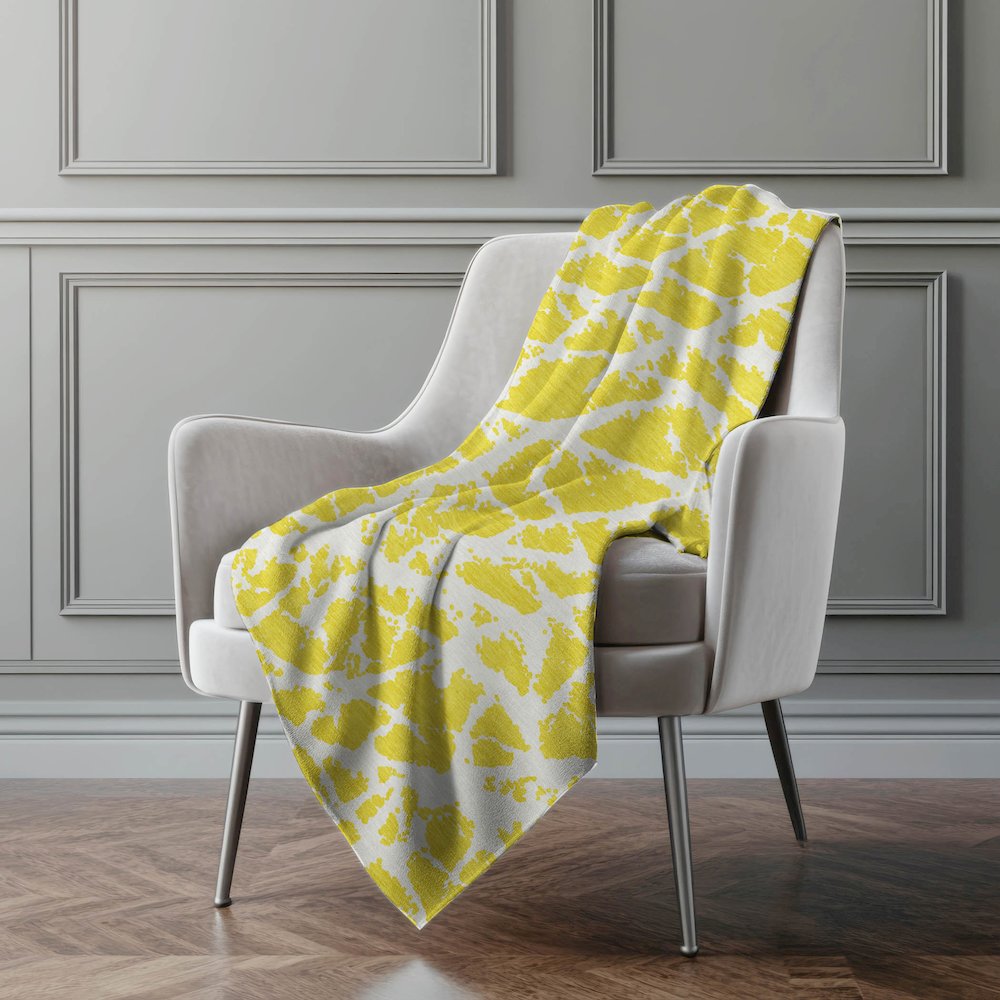 Premium Machine Washable ASB501 Yellow 50" x 70" Sherpa Throw Blanket. Picture 4