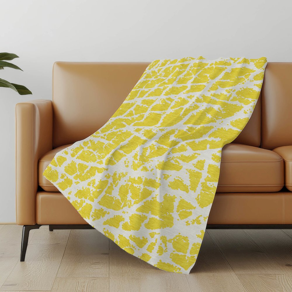 Premium Machine Washable ASB501 Yellow 50" x 70" Sherpa Throw Blanket. Picture 5