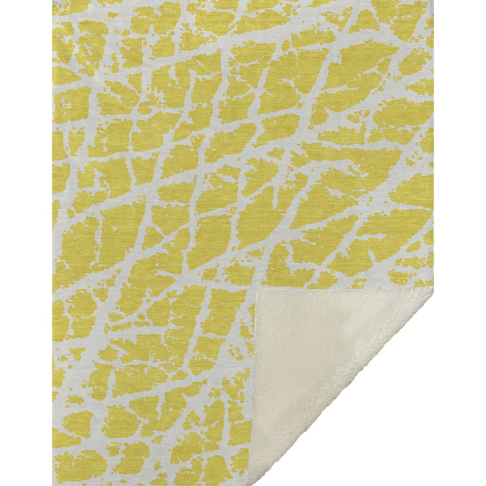 Premium Machine Washable ASB501 Yellow 50" x 70" Sherpa Throw Blanket. Picture 1