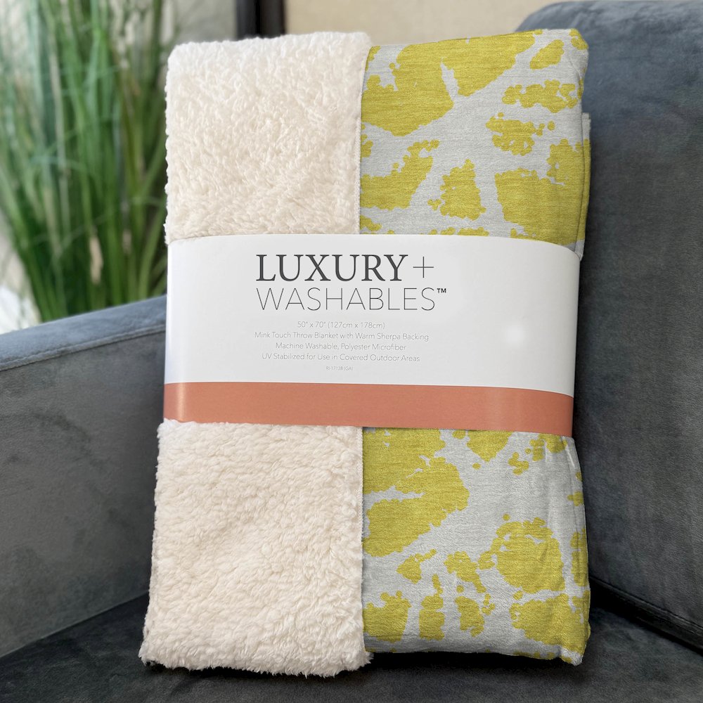 Premium Machine Washable ASB501 Yellow 50" x 70" Sherpa Throw Blanket. Picture 3