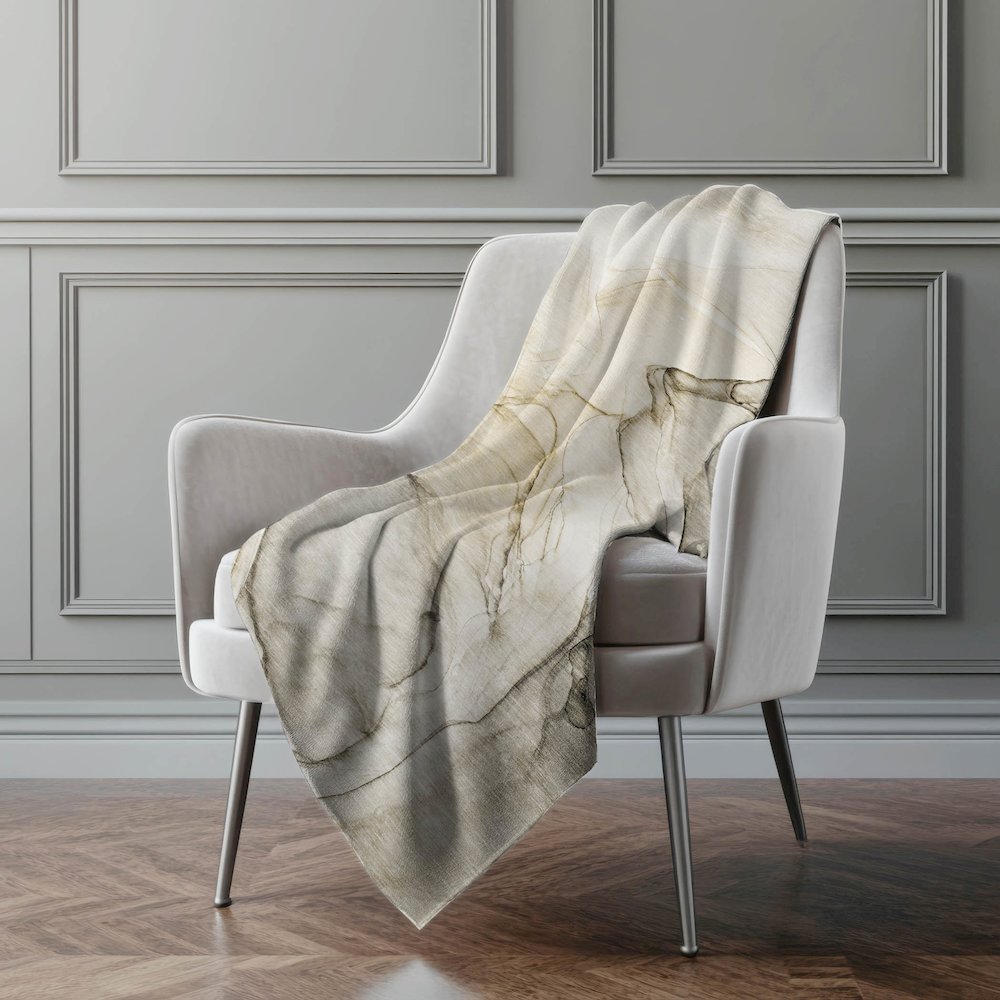 Premium Machine Washable ASB502 Beige 50" x 70" Sherpa Throw Blanket. Picture 4