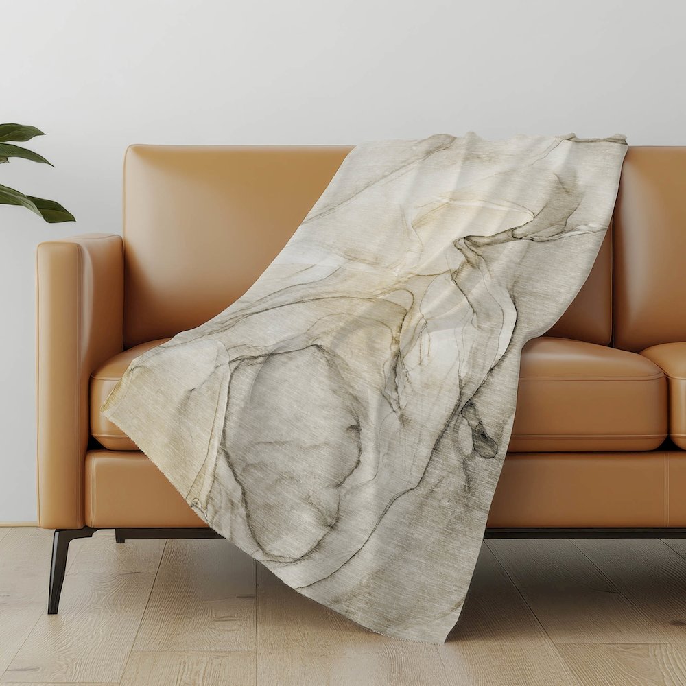 Premium Machine Washable ASB502 Beige 50" x 70" Sherpa Throw Blanket. Picture 5