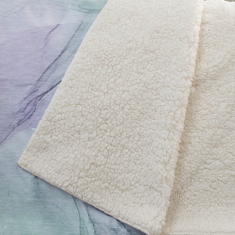 Premium Machine Washable ASB502 Blue 50" x 70" Sherpa Throw Blanket. Picture 2