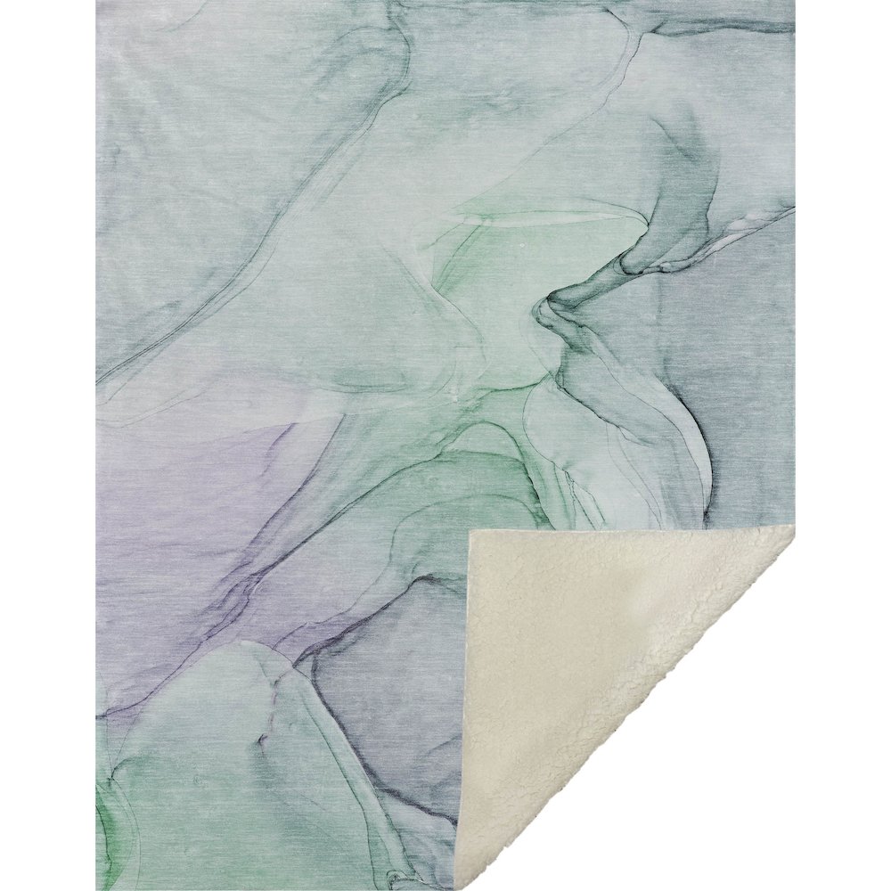 Premium Machine Washable ASB502 Blue 50" x 70" Sherpa Throw Blanket. Picture 1
