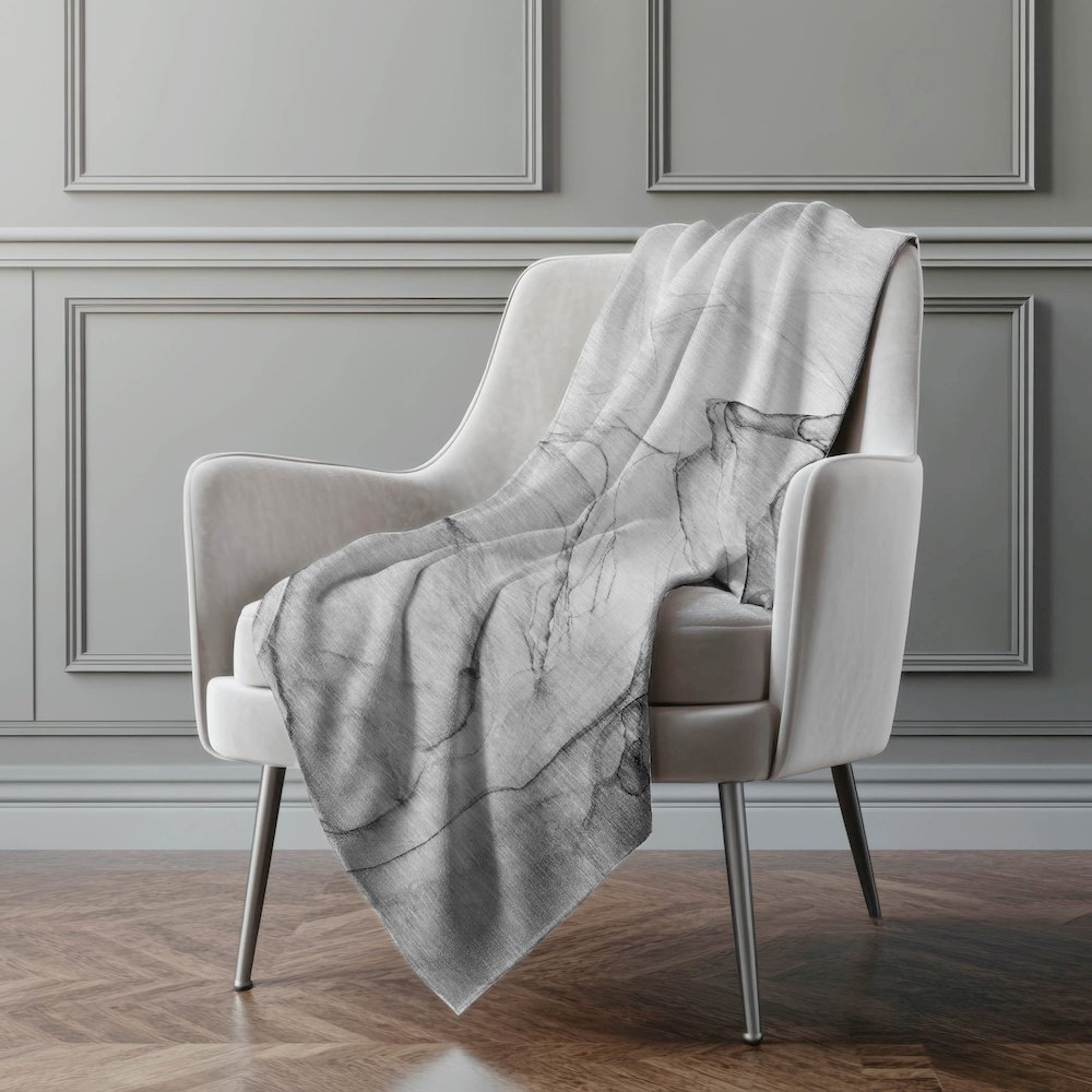 Premium Machine Washable ASB502 Gray 50" x 70" Sherpa Throw Blanket. Picture 4