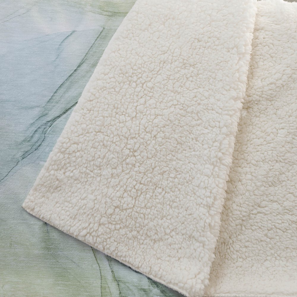Premium Machine Washable ASB502 Green 50" x 70" Sherpa Throw Blanket. Picture 2