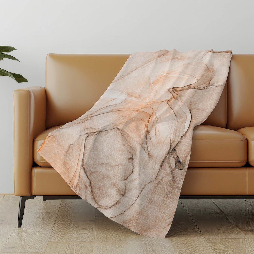 Premium Machine Washable ASB502 Orange 50" x 70" Sherpa Throw Blanket. Picture 5
