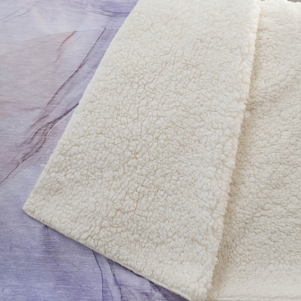 Premium Machine Washable ASB502 Purple 50" x 70" Sherpa Throw Blanket. Picture 2