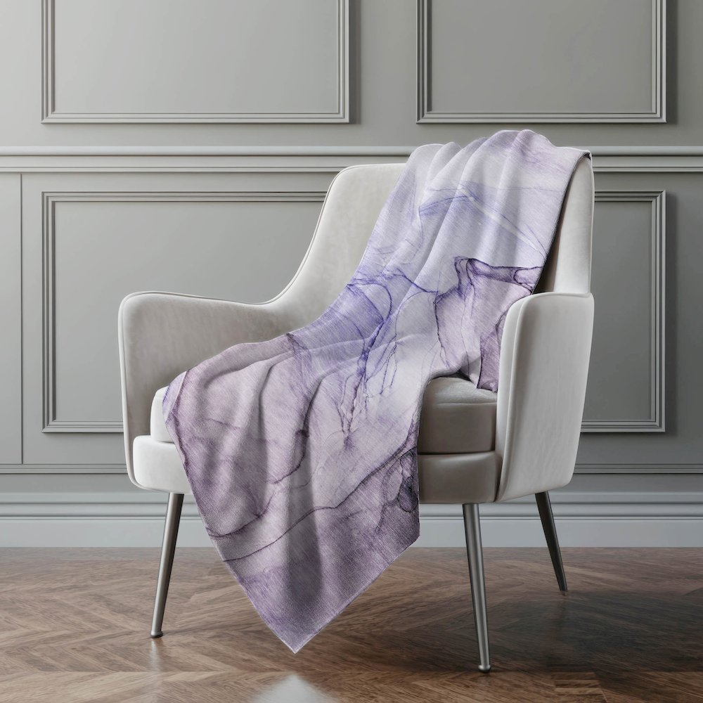 Premium Machine Washable ASB502 Purple 50" x 70" Sherpa Throw Blanket. Picture 4