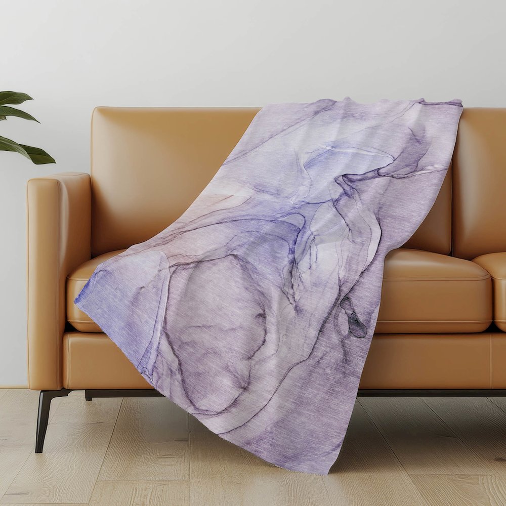 Premium Machine Washable ASB502 Purple 50" x 70" Sherpa Throw Blanket. Picture 5