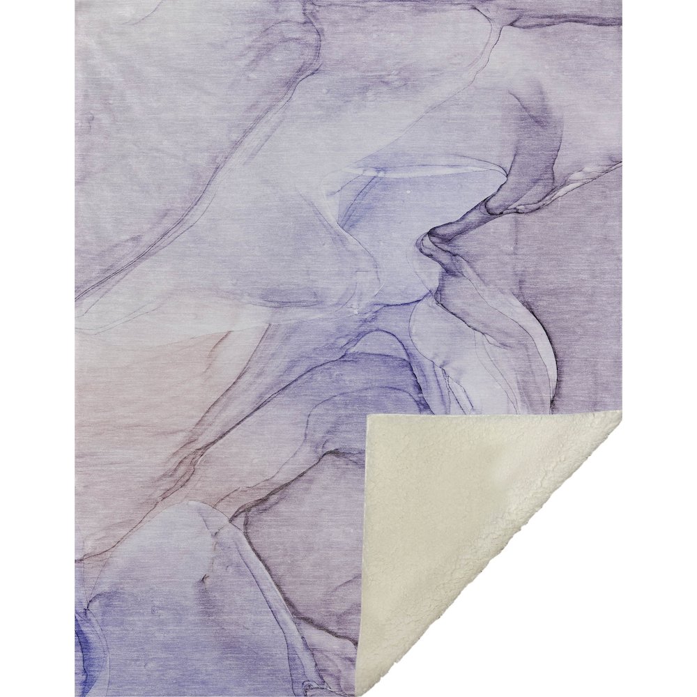 Premium Machine Washable ASB502 Purple 50" x 70" Sherpa Throw Blanket. Picture 1