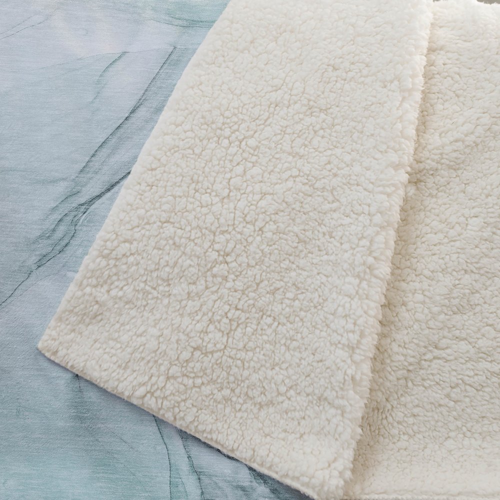 Premium Machine Washable ASB502 Teal 50" x 70" Sherpa Throw Blanket. Picture 2