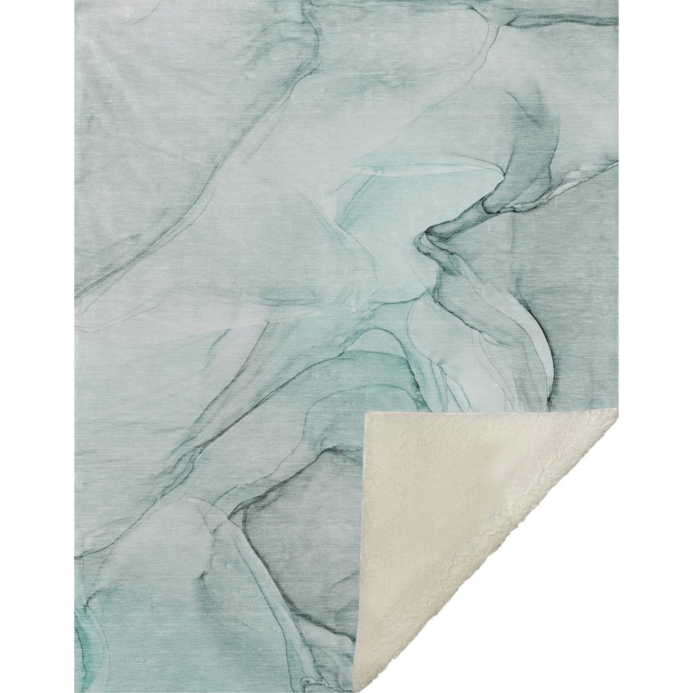 Premium Machine Washable ASB502 Teal 50" x 70" Sherpa Throw Blanket. Picture 1