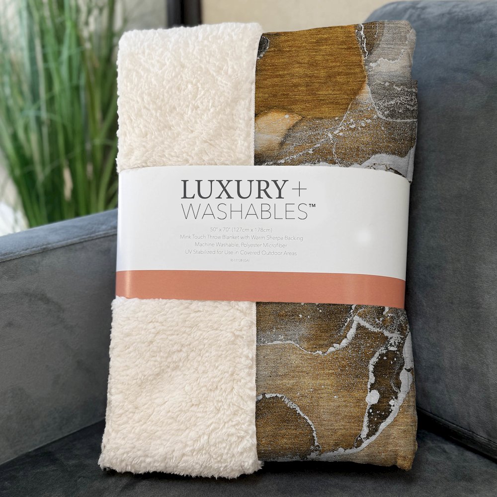 Premium Machine Washable ASB503 Brown 50" x 70" Sherpa Throw Blanket. Picture 3