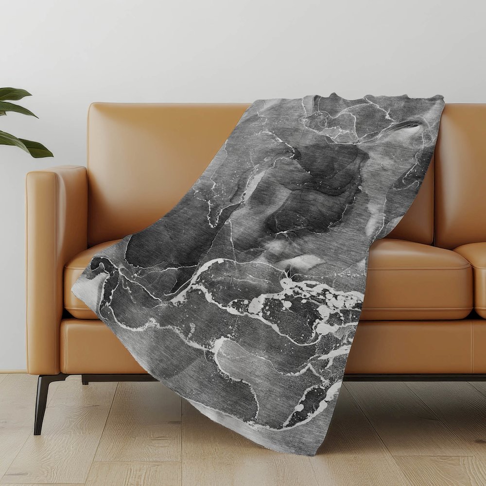 Premium Machine Washable ASB503 Gray 50" x 70" Sherpa Throw Blanket. Picture 5