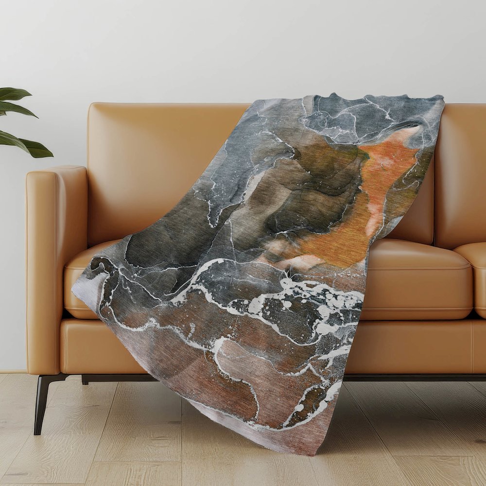 Premium Machine Washable ASB503 Orange 50" x 70" Sherpa Throw Blanket. Picture 5