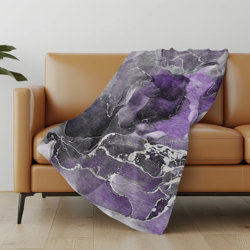 Premium Machine Washable ASB503 Purple 50" x 70" Sherpa Throw Blanket. Picture 5