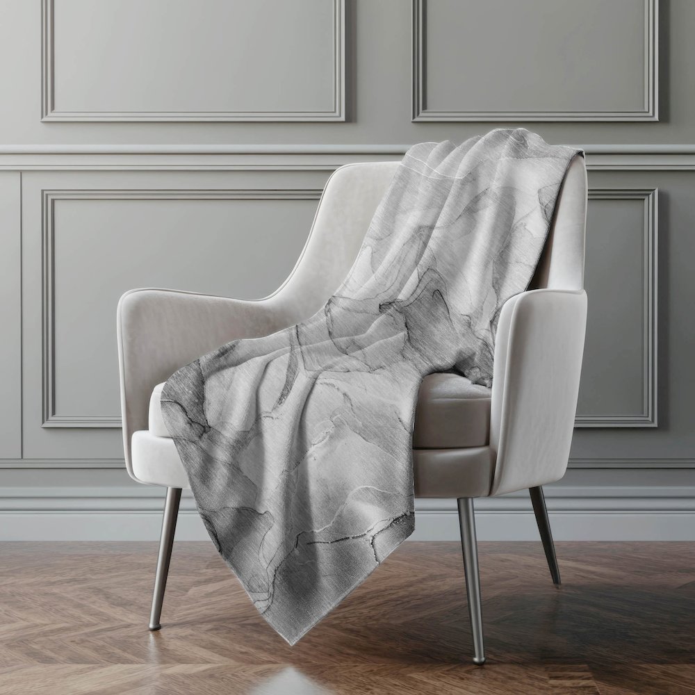 Premium Machine Washable ASB504 Gray 50" x 70" Sherpa Throw Blanket. Picture 4