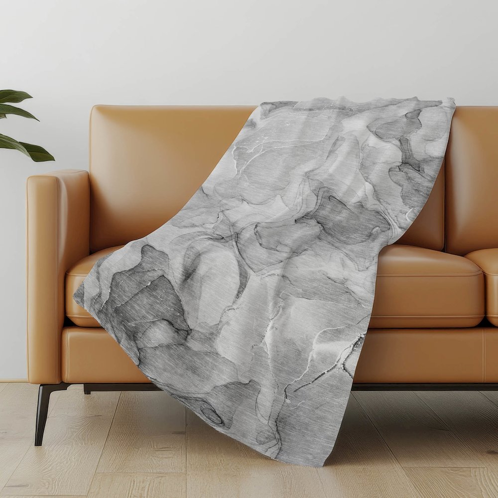 Premium Machine Washable ASB504 Gray 50" x 70" Sherpa Throw Blanket. Picture 5