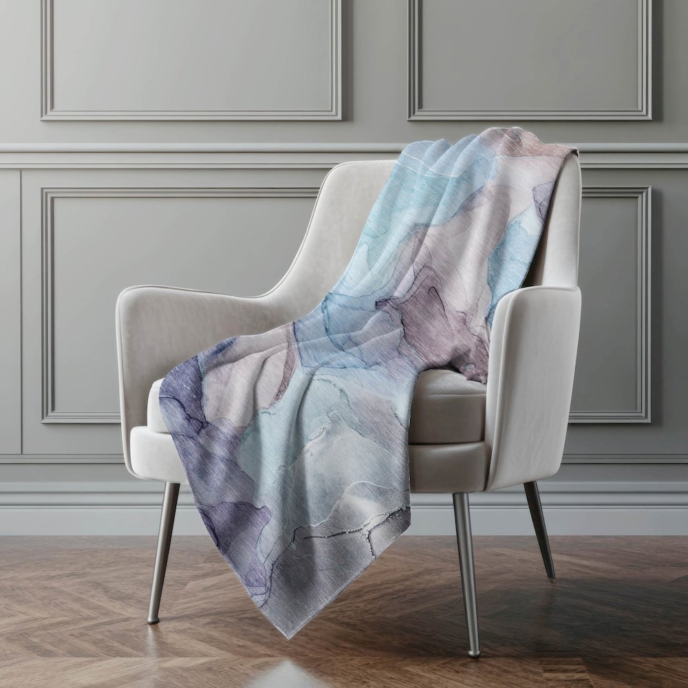 Premium Machine Washable ASB504 Navy 50" x 70" Sherpa Throw Blanket. Picture 4