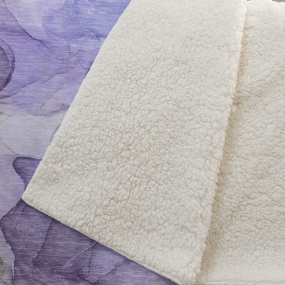 Premium Machine Washable ASB504 Purple 50" x 70" Sherpa Throw Blanket. Picture 2