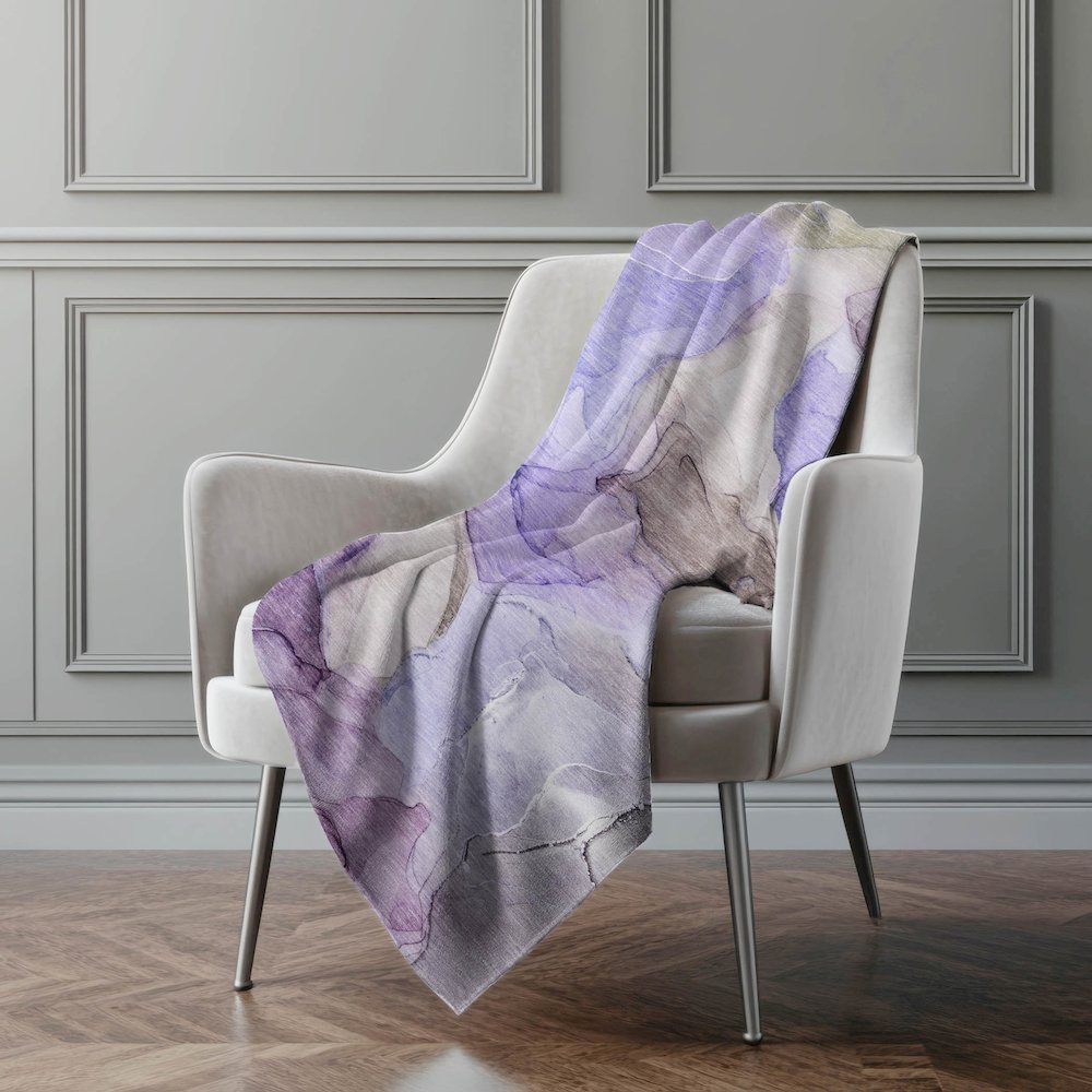 Premium Machine Washable ASB504 Purple 50" x 70" Sherpa Throw Blanket. Picture 4