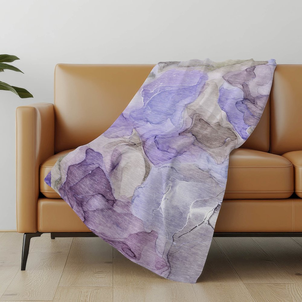 Premium Machine Washable ASB504 Purple 50" x 70" Sherpa Throw Blanket. Picture 5
