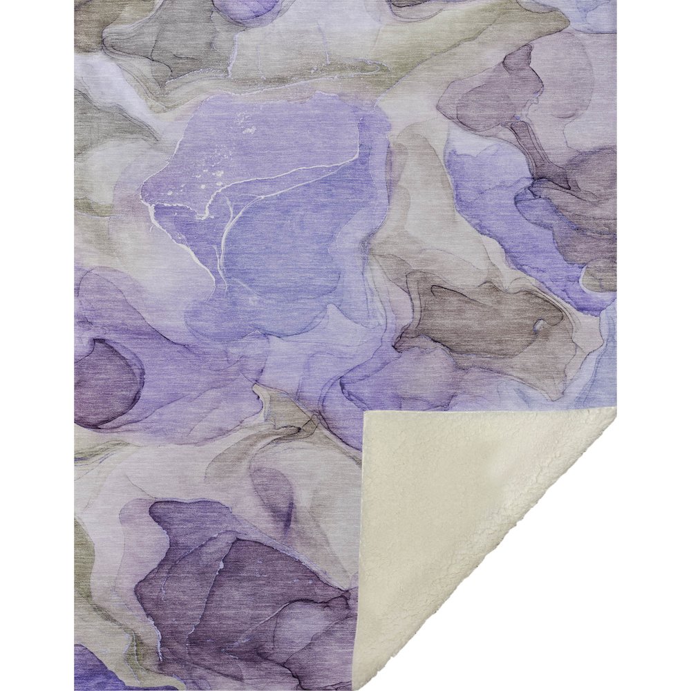 Premium Machine Washable ASB504 Purple 50" x 70" Sherpa Throw Blanket. Picture 1